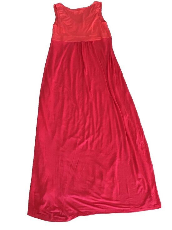 Boden Maxi Dress Womens 8 Beaded Pink Coral Lyocell Ruched Resort Vacation - Picture 3 of 16